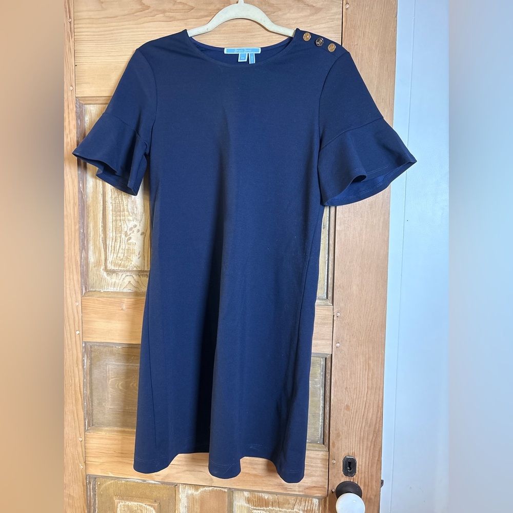 Draper James Navy Blue Ruffle Sleeve Mini Dress